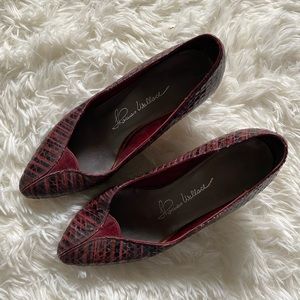 Vintage 80s Leather Patterned Thomas Wallace Heels - Size 6.5